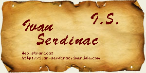 Ivan Serdinac vizit kartica